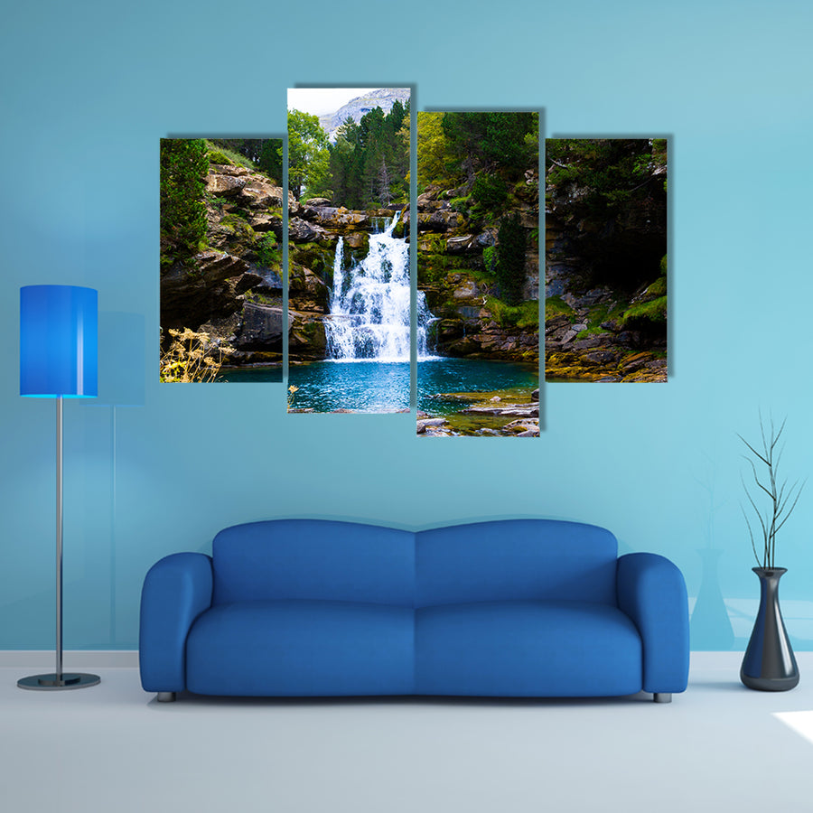 Waterfall in Monter Perdido Spain multi panel canvas wall art