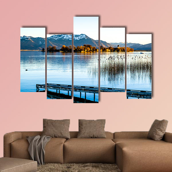 Famous chiemsee lake in Bavaria multi panel canvas wall art
