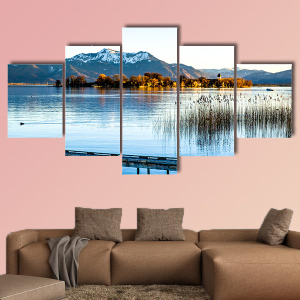 Famous chiemsee lake in Bavaria multi panel canvas wall art