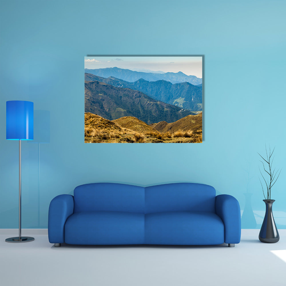 Typical Andean landscape with Ecuadorian western mountain range multi panel canvas wall art