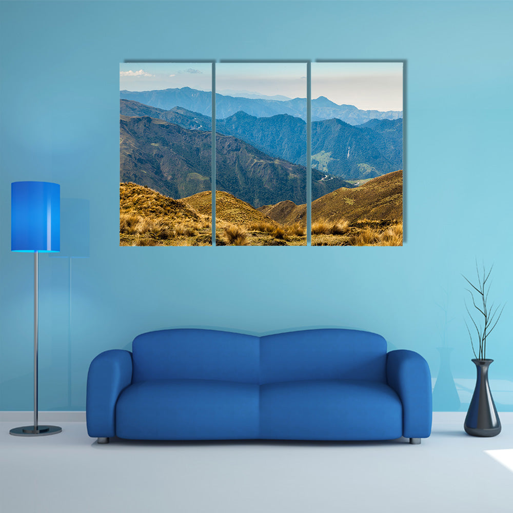 Typical Andean landscape with Ecuadorian western mountain range multi panel canvas wall art