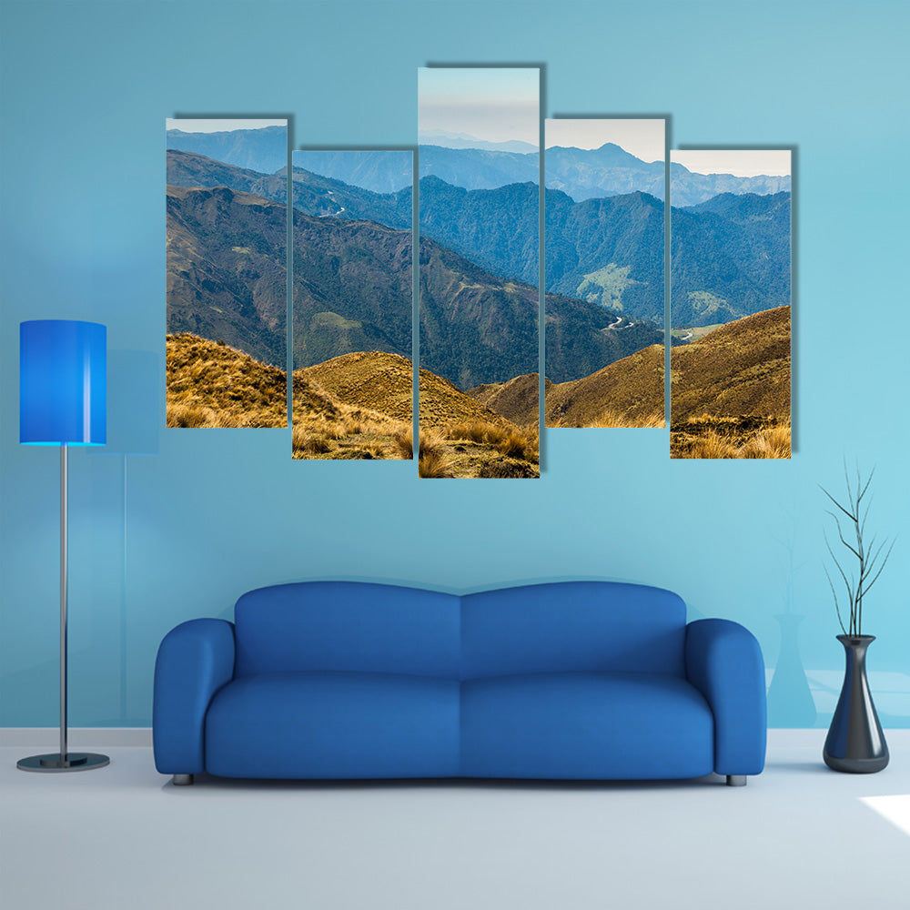 Typical Andean landscape with Ecuadorian western mountain range multi panel canvas wall art