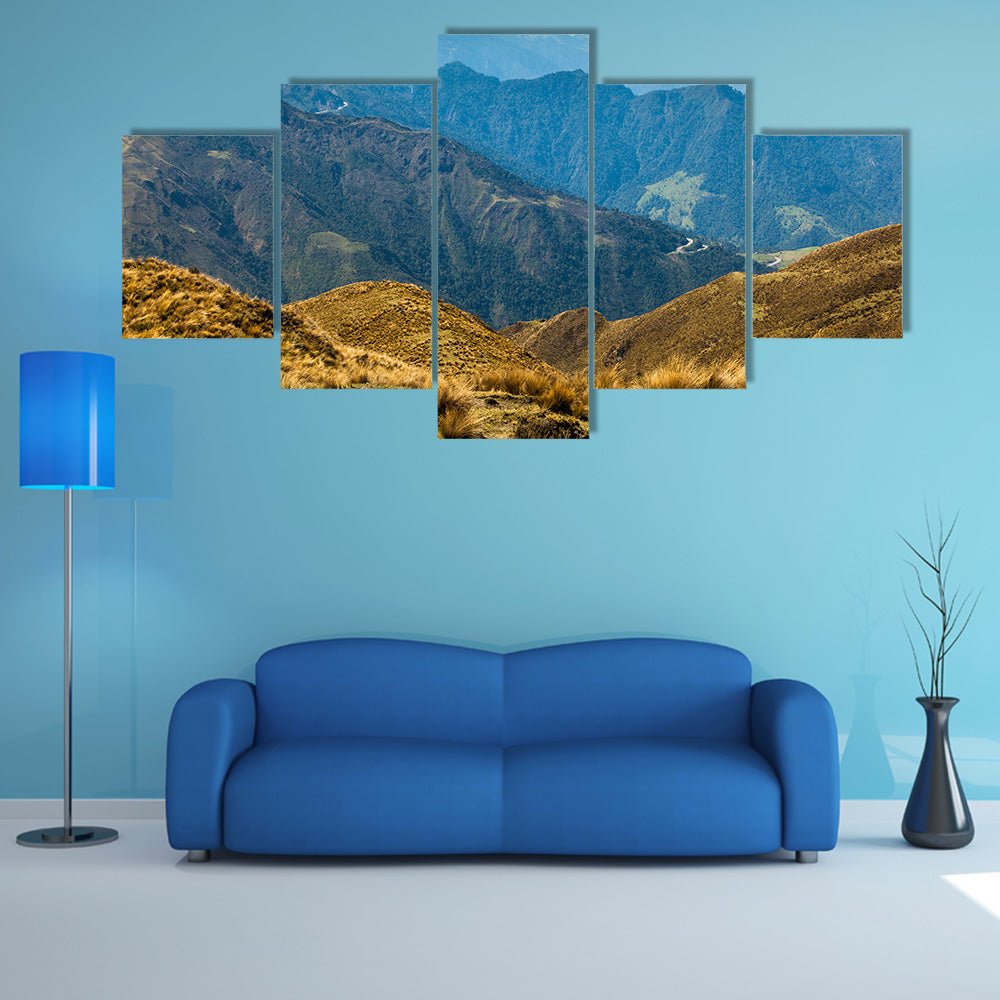 Typical Andean landscape with Ecuadorian western mountain range multi panel canvas wall art