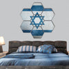 Flag  of Israel hexagonal canvas wall art