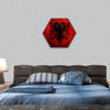 Albania flag hexagonal canvas wall art