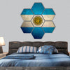 Argentina Flag hexagonal canvas wall art