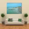 Boats on the shoreline of Barra in Gambia, West Africa Multi Panel Canvas Wall Art