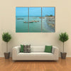 Boats on the shoreline of Barra in Gambia, West Africa Multi Panel Canvas Wall Art