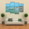 Boats on the shoreline of Barra in Gambia, West Africa Multi Panel Canvas Wall Art