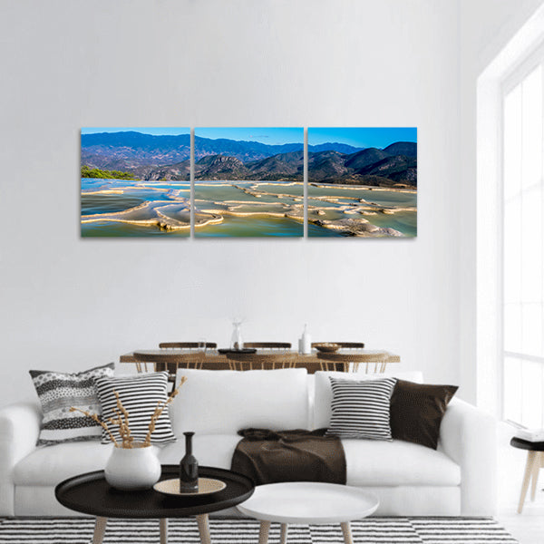 Hierve el Agua, thermal spring in Valleys of Oaxaca, Mexico Panoramic canvas Wall Art