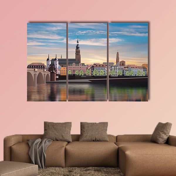  Abstract morning background with panorama of Heidelberg wall art