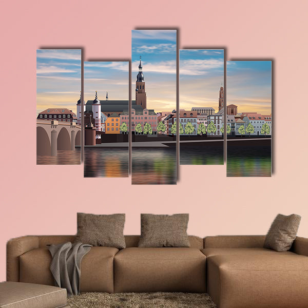  Abstract morning background with panorama of Heidelberg wall art