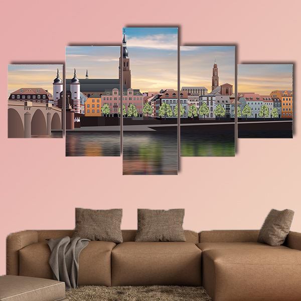  Abstract morning background with panorama of Heidelberg wall art