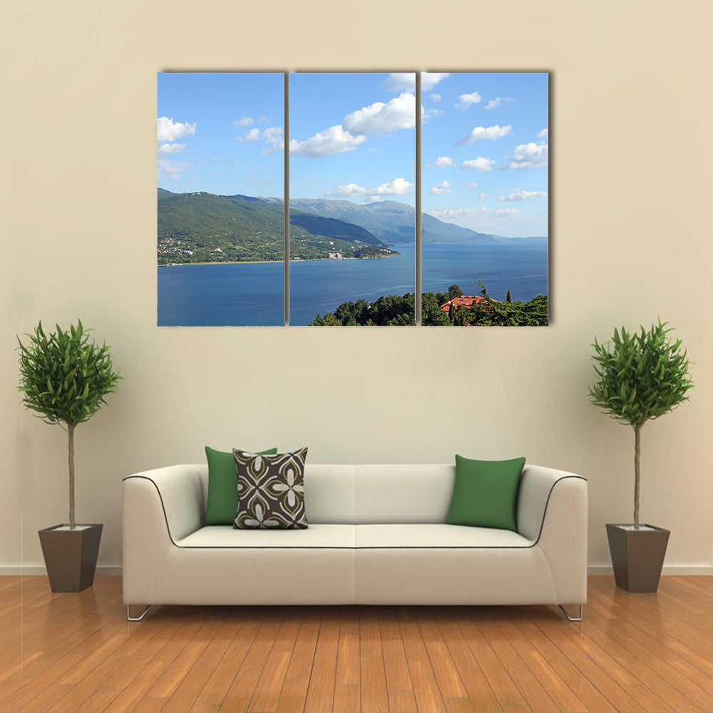 The Lake Ohrid, Macedonia Landscape Summer Season, Multi Panel Canvas Wall Art