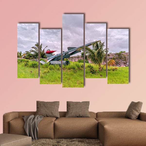 Military weapons, ballistic, anti-aircraft multi panel canvas wall art