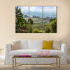 Green farmland fields landscape in Virunga volcano national park, Rwanda Multi panel canvas wall art