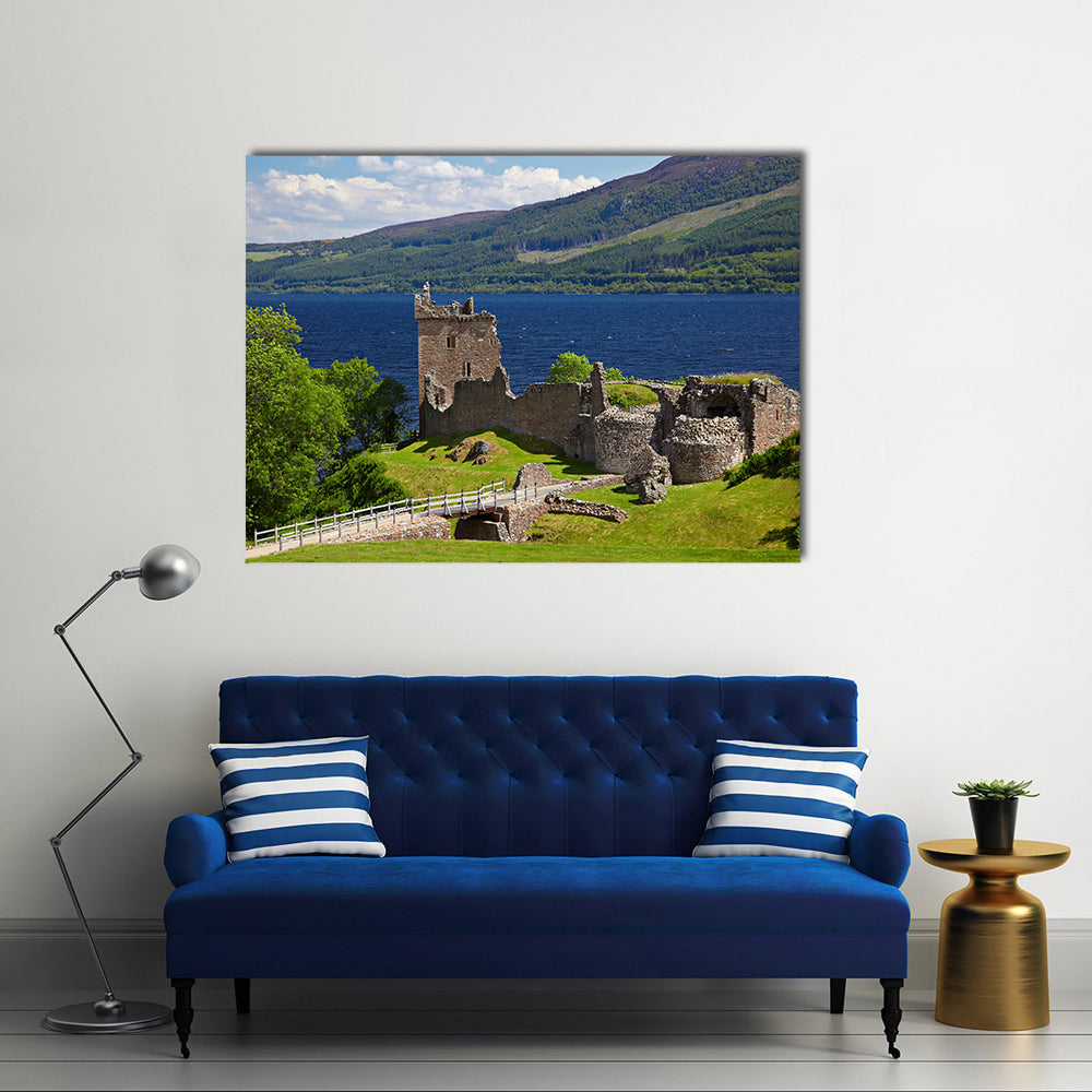 Ruins of Urquhart Castle near Loch Ness Multi Panel Canvas Wall Art