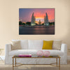 The Democracy Monument at sunset, A historical of constitution monument in Bangkok, Thailand Multi panel canvas wall art