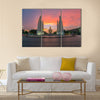 The Democracy Monument at sunset, A historical of constitution monument in Bangkok, Thailand Multi panel canvas wall art