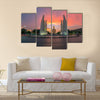 The Democracy Monument at sunset, A historical of constitution monument in Bangkok, Thailand Multi panel canvas wall art