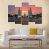 The Democracy Monument at sunset, A historical of constitution monument in Bangkok, Thailand Multi panel canvas wall art