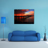 Sunset view at Marine Jetty UMS, Kota Kinabalu, Sabah, Malaysia multi panel canvas wall art