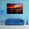 Sunset view at Marine Jetty UMS, Kota Kinabalu, Sabah, Malaysia multi panel canvas wall art