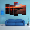 Sunset view at Marine Jetty UMS, Kota Kinabalu, Sabah, Malaysia multi panel canvas wall art