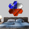 Authentic colorful textile flag of Chile hexagonal canvas wall art