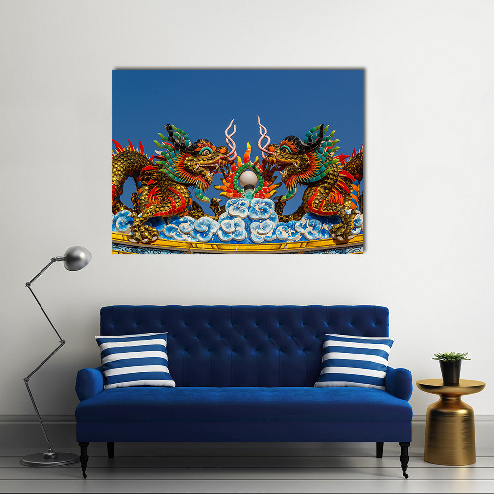 Dragon Is In The Shrine's Beliefs Religious, Thailand Multi Panel Canvas Wall Art