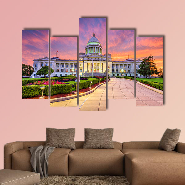 The Little Rock, Arkansas, USA at the state capitol multi panel canvas wall art