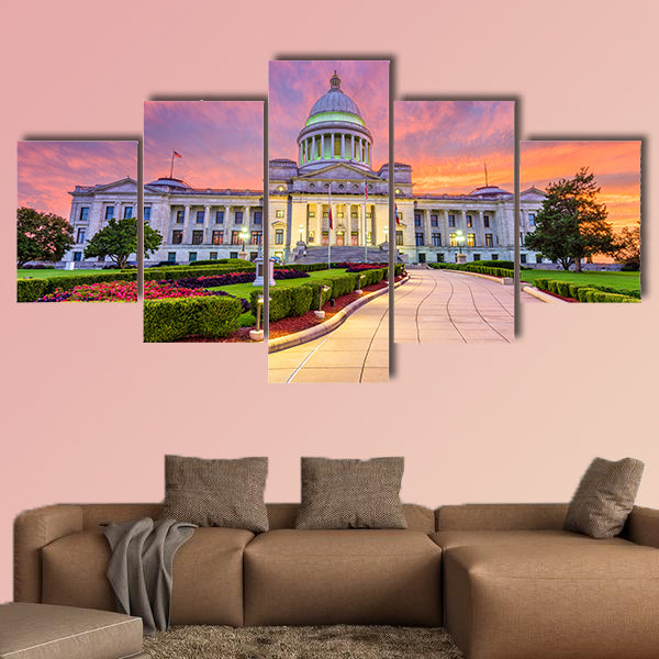 The Little Rock, Arkansas, USA at the state capitol multi panel canvas wall art