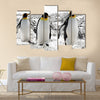 3 King Penguins in the Falkland Islands Multi Panel Canvas wall Art