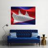 Cambodia flag waving Multi panel canvas wall art