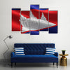 Cambodia flag waving Multi panel canvas wall art