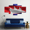 Cambodia flag waving Multi panel canvas wall art