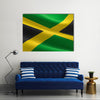 Flag of Jamaica, Illustration of the Jamaican flag waving Multi panel canvas wall art