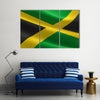 Flag of Jamaica, Illustration of the Jamaican flag waving Multi panel canvas wall art