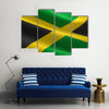 Flag of Jamaica, Illustration of the Jamaican flag waving Multi panel canvas wall art