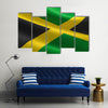 Flag of Jamaica, Illustration of the Jamaican flag waving Multi panel canvas wall art