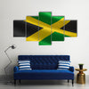 Flag of Jamaica, Illustration of the Jamaican flag waving Multi panel canvas wall art