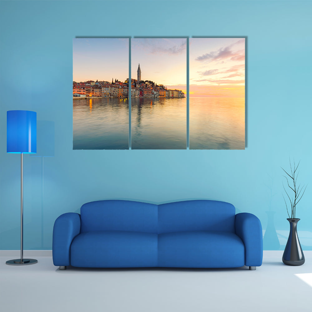 Beautiful Sunset At RovinjIn Adriatic Sea Coast Of Croatia Multi Panel Canvas Wall Art