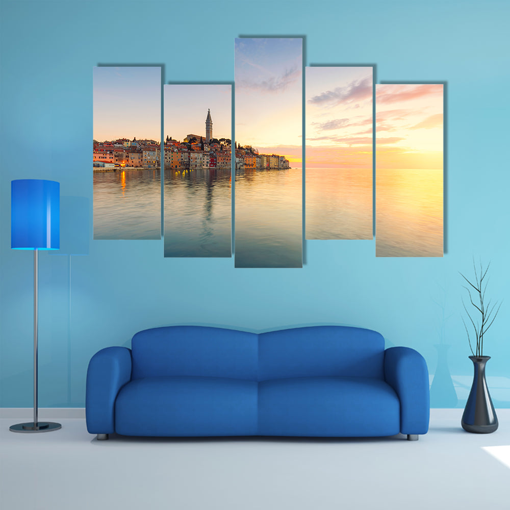 Beautiful Sunset At RovinjIn Adriatic Sea Coast Of Croatia Multi Panel Canvas Wall Art