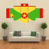 Grenada Flag Vector Icon – Illustration Multi panel canvas wall art