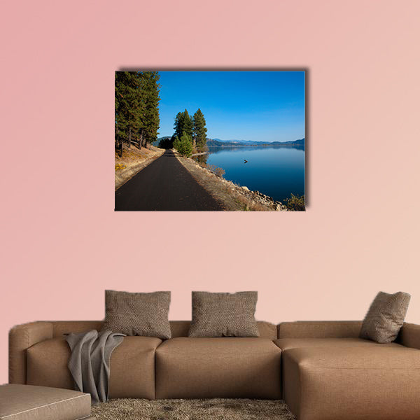 A recreational trail leads its users past dynamic scenery Multi panel canvas wall art.