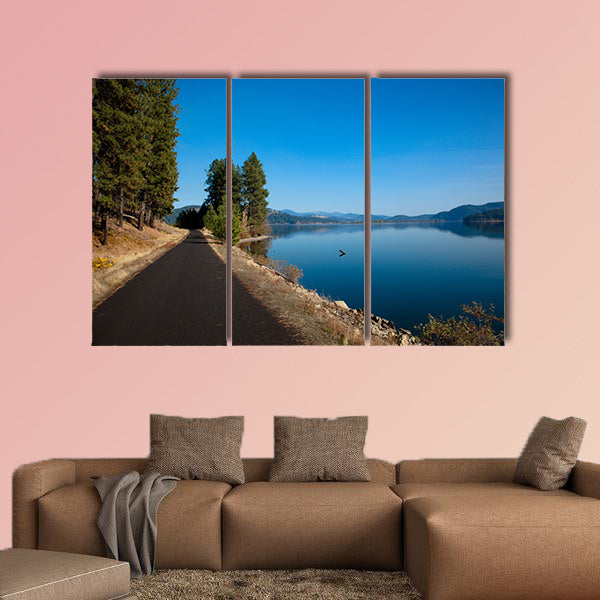 A recreational trail leads its users past dynamic scenery Multi panel canvas wall art.