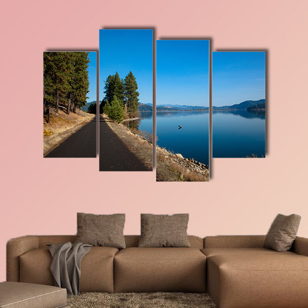 A recreational trail leads its users past dynamic scenery Multi panel canvas wall art.