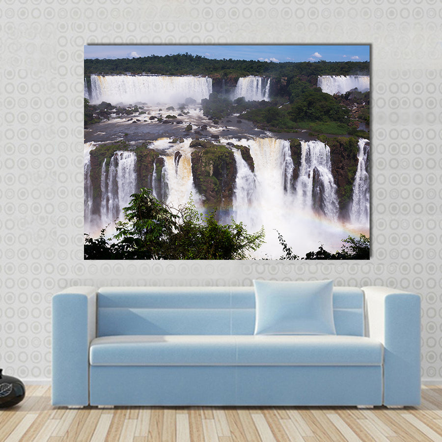 Scene Of Glaciers Flowing From High Mountains Multi Panel Canvas Wall Art