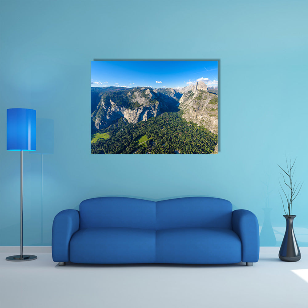 Half Dome rock and Valley from Glacier Point multi panel canvas wall art