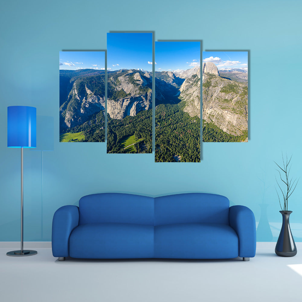 Half Dome rock and Valley from Glacier Point multi panel canvas wall art